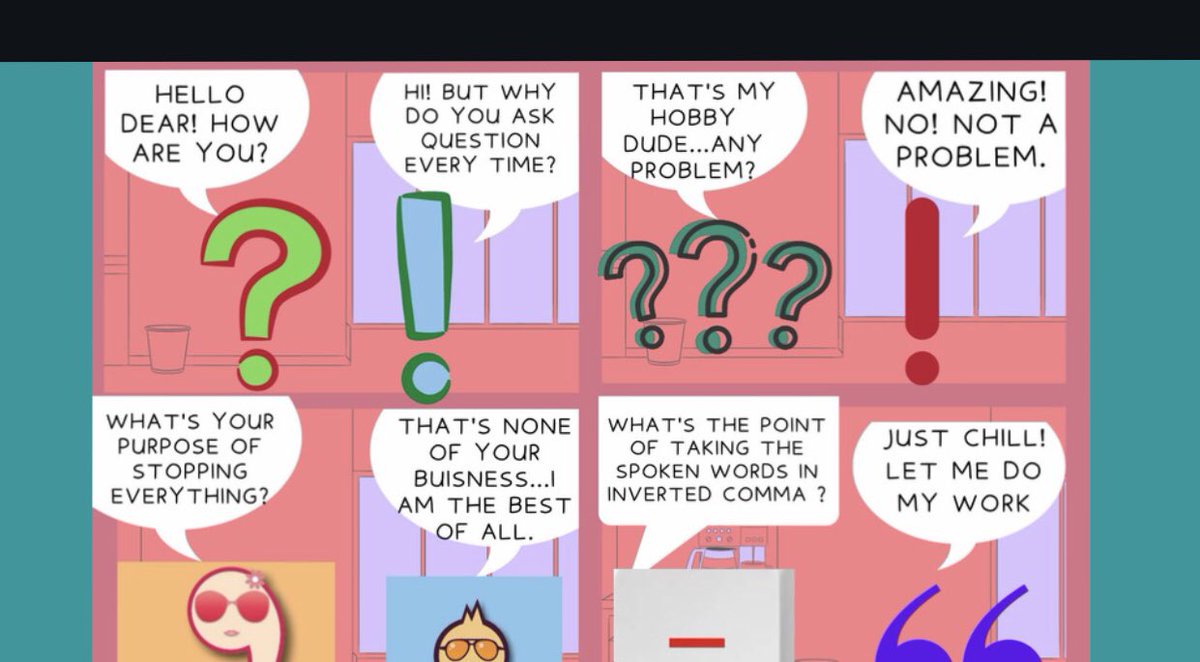 Delfites of class 8 made some humorous comic strips on punctuation. #dlfworldschool #funandlearn #artintegration #creativity <a href="/Mrignaini3/">Mrignaini</a> <a href="/dp_2211/">Dimple Puri</a> <a href="/akmittals/">Dr. Ashish Kumar Mittal</a> <a href="/DlfGreaterNoida/">DLF WORLD SCHOOL, GREATER NOIDA</a> <a href="/shaakbhaji/">Viren Patel</a> <a href="/AboutImpact/">Monica Patel</a> <a href="/ashokkp/">Ashok Pandey</a> <a href="/Shalini040876/">Shalini Chauhan</a>