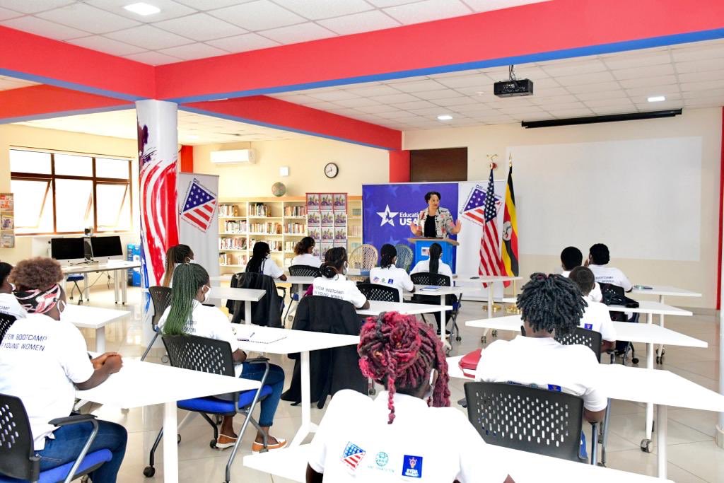 We are thrilled to have @USAmbUganda @usmissionuganda as we congratulate the young women participants upon successfully completing the #STEMBootcamp. Advancing women with digital skills harnesses their full potential to innovate towards social change &bridge the digital gap