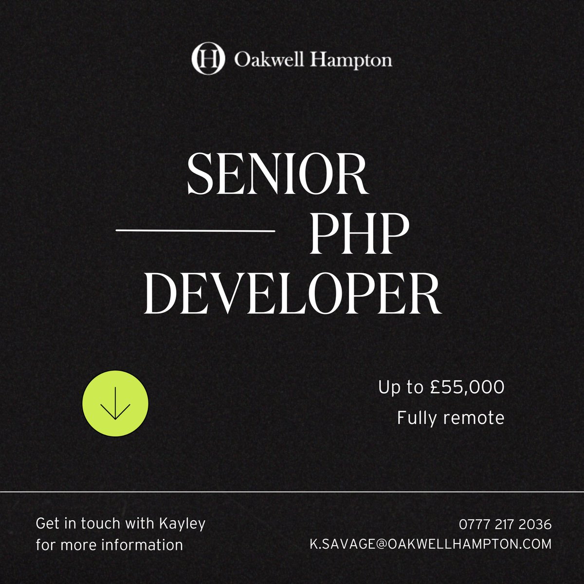 OakwellHampton's tweet image. #SeniorPHPDeveloper X2 needed by an online sports platform.

Informal, friendly, and you won&apos;t get micro-managed! 😀

It&apos;s fully remote with great pay on offer.

Excellent #PHP skills?
#Laravel / #Symfony experience?
FE knowledge?
AWS (nice to have)

Contact Kayley now!