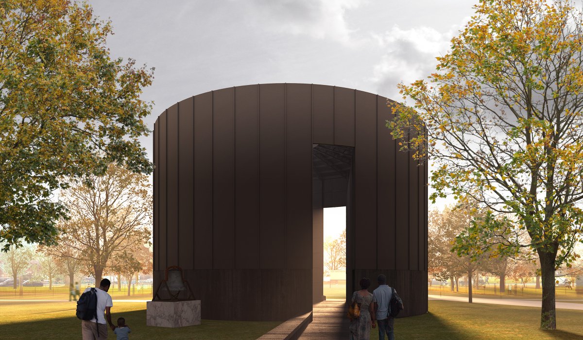 archinect's tweet image. A first look at the 2022 Serpentine Pavilion designed by Theaster Gates 

arcnct.co/3olloBG

#SerpentinePavilion #TheasterGates #DavidAdjaye #AdjayeAssociates