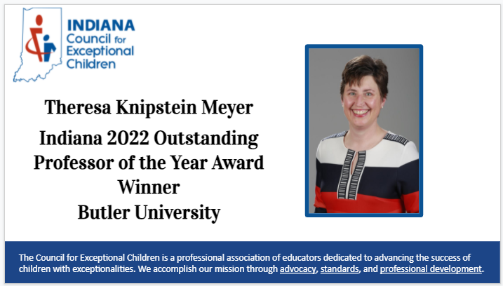 indianacec's tweet image. Congratulations, Theresa!!! "Theresa is the most life-changing educator we have ever had. Theresa makes every student a priority and will drop whatever she is doing to make sure students' social/emotional needs are met, along with their academic needs." @theresameyer12