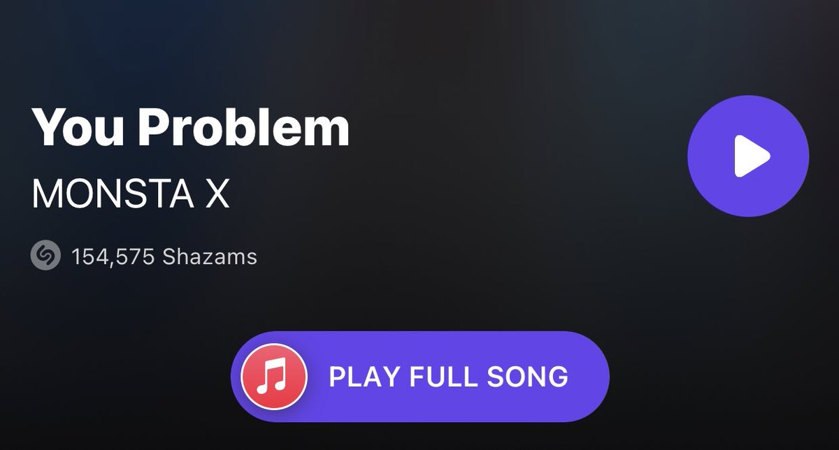 monekradio's tweet image. Don’t forget to Shazam #YouProblem as well! These numbers are important factor in getting spins so please make it a habit of Shazaming whenever you hear the song💜 #monekradio