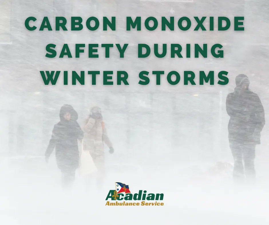 As Winter Storm Landon impacts parts of our service area, we urge everyone to be diligent and safe. If you lose power, be extremely cautious about how you heat up your home. Carbon monoxide is a serious threat. CARBON MONOXIDE SAFETY TIPS: 
acadianambulance.com/generator-safe…