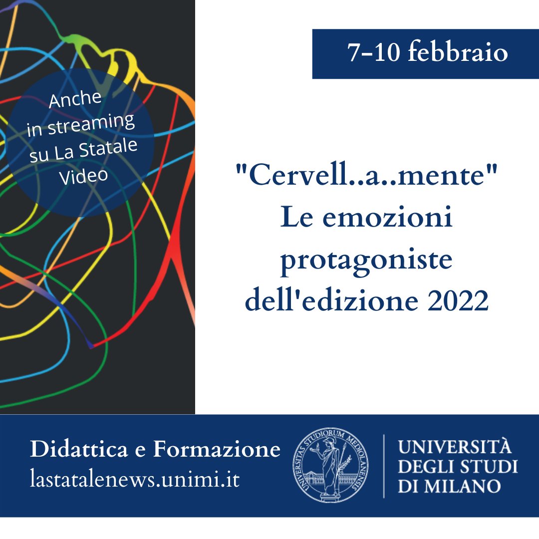 LaStatale's tweet photo. π Come e dove nascono le #emozioni? Scoprilo a "πͺππππππ..π..πππππ", ciclo di seminari promosso dal dipartimento di Scienze Farmaceutiche de @LaStatale. Incontri anche in streaming su https://t.co/7193A7wDBb. Infoπ https://t.co/ssUsICC9LA https://t.co/KU2lDaVWq1