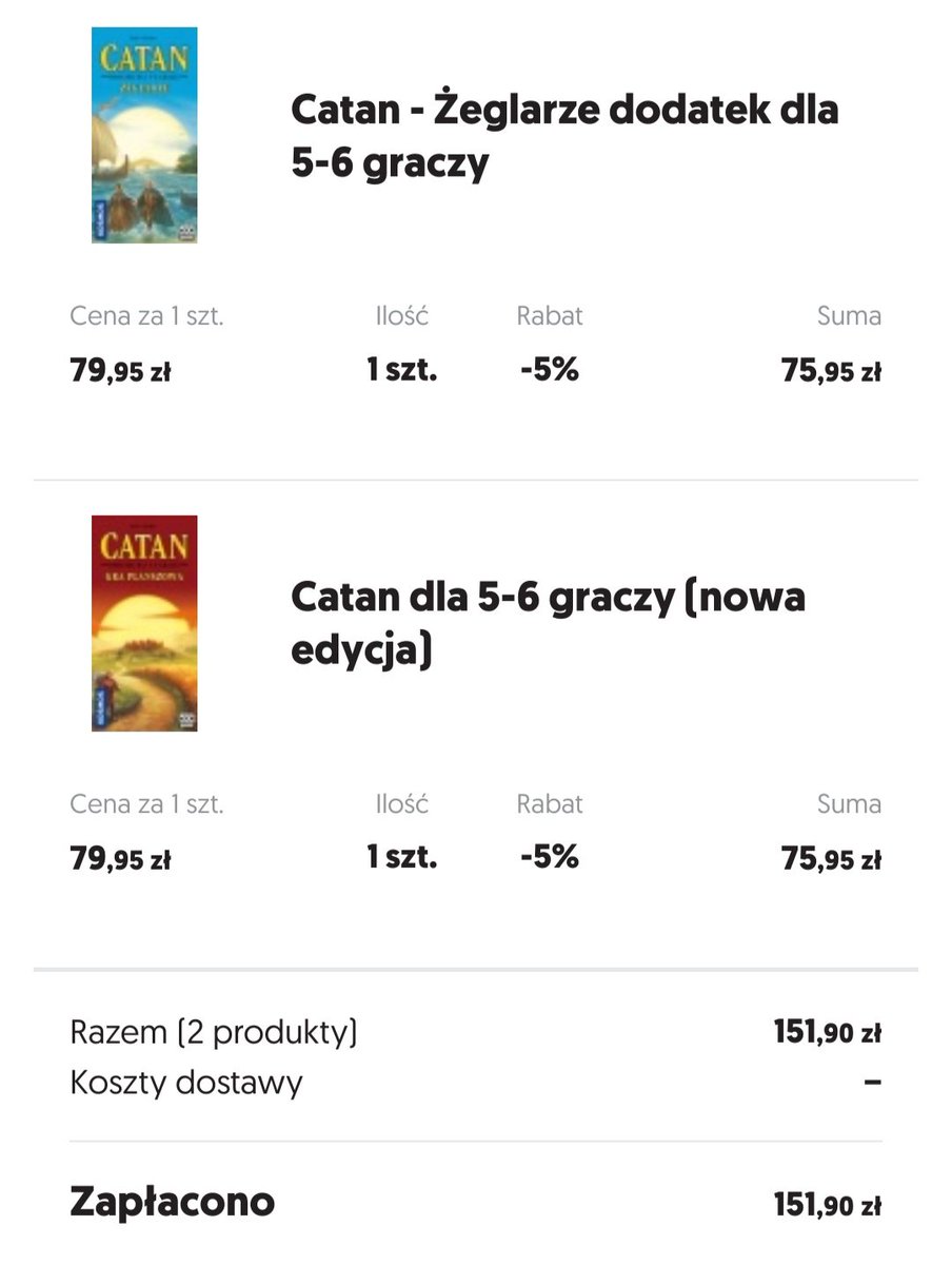 arhkym's tweet photo. Wczoraj zamówiłam dwa rozszerzenia do Catanu, a dzisiaj już odebrane od nadawcy. Jutro będą ❤️
#Catan #boardgames #planszówki #dodatkidoCatan #CatanŻeglarze #CatanSeafarers https://t.co/rBjoOkXqGt