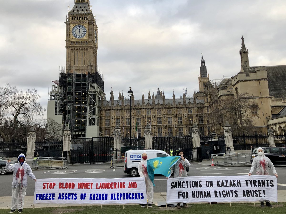 As I prepare for a debate about kleptocracy in Kazakhstan, protestors gather outside the Commons to denounce corruption and humans rights abuses in their homeland. 
The UK is complicit in this wrongdoing. It’s time the Govt acts swiftly to tackle the kleptocrats of Kazakhstan.