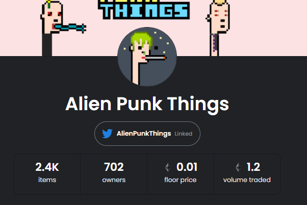 AlienPunkThings's tweet photo. We've reached the 700 unique owners mark!!

Thank you to everyone in the Alien Punk Thing community for making this possible! https://t.co/f5I3Zd6T6c