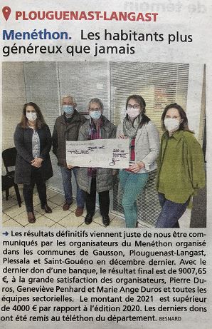 LoudeacCmb's tweet image. #solidarite 🙏
▶️Le bureau de Plouguenast est fier de participer au Menéthon  avec un don 250€.
👏aux Bénévoles et aux des Habitants de #Gausson #Plouguenast-Langast #Plessala #Saint-Gouéno pour leur mobilisation !
@CMBretagne @CreditDd22 @Telethon_France