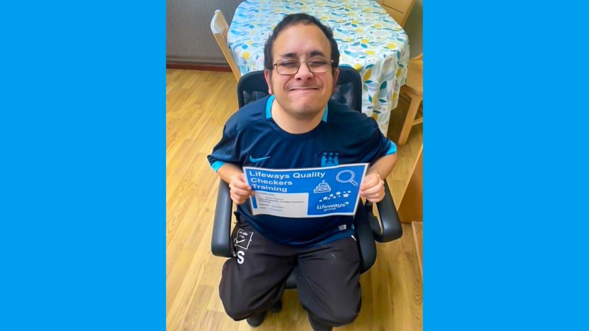LisaReyn1978's tweet photo. Congratulations to David, our newest quality checker!  👏Now David’s done his quality checker training, his volunteer role is to inspect the service where he lives. 🏡🔍

Our goal is to have a quality checker in all of our 1,500 services – so watch this space!

#ProudToSupport https://t.co/6JzOWq5JRa