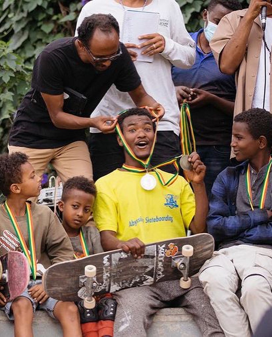 TSEHAI Spotlight ☀️ @ethiopiaskate is a non-profit organization that works to empower youth in Ethiopia by providing access to skateboard materials and by creating skate spots.