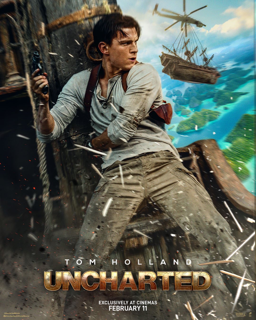 Tom Holland está em perigo em cartaz IMAX de Uncharted: Fora do Mapa -  NerdBunker