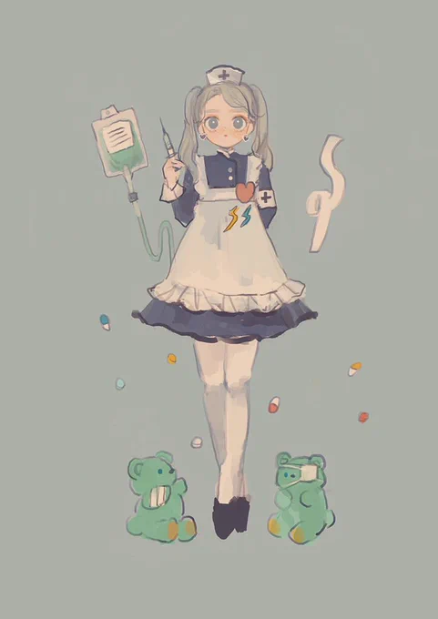 白衣の下描き💉 