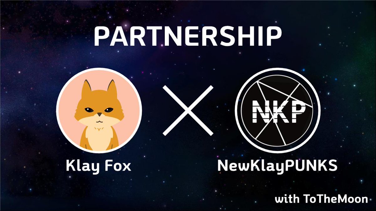 [KlayFox X NewKlayPUNKS 파트너쉽 체결] 

협력 내용
- 스토리모드 개발에 대한 기술적 협력
- 마케팅 협력
- $PUNK 슬롯 후보 등재(거버넌스 통과 이후 토큰 채굴)
- $PUNK 사용처 개발 협력
- LP풀을 이용한 $PUNK 가치 부양

미디움을 참고하세여우!
klayfox.medium.com/918a0c26b3bd

<a href="/KlayPunksNFT/">NewKlayPunks</a>