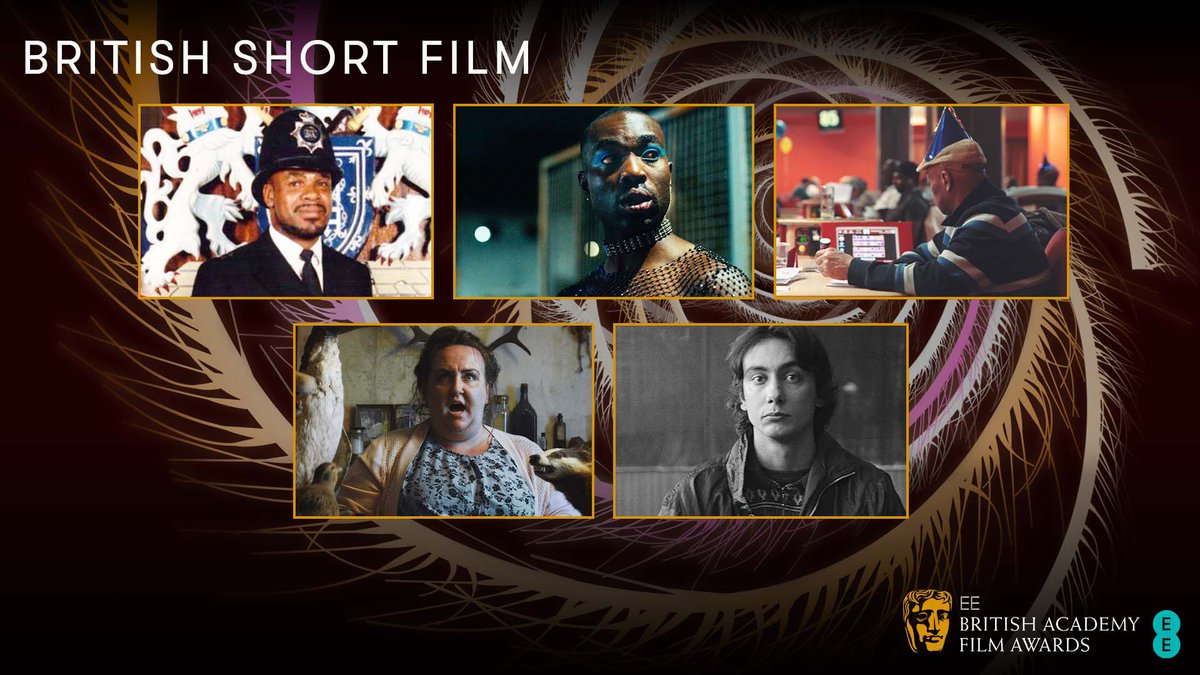 Nominated for British Short Film🌟

🎞️ THE BLACK COP 
🎞️ FEMME 
🎞️ THE PALACE 
🎞️ STUFFED 
🎞️ THREE MEETINGS OF THE EXTRAORDINARY COMMITTEE 

#EEBAFTAs
