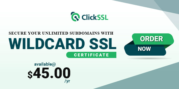 clickssl's tweet photo. Wildcard SSL Certificates Start From $45.00/yr to Secure Your Primary Domain and Sub-Domains!
Buy Now : https://t.co/bAKlpFYYQt
#CheapWildcardSSLCertificates #WildcardSSL #WildcardSSLcertificate #websecurity #subdomainssecurity #securesubdomains #clickssl https://t.co/7kT7UaIzSd