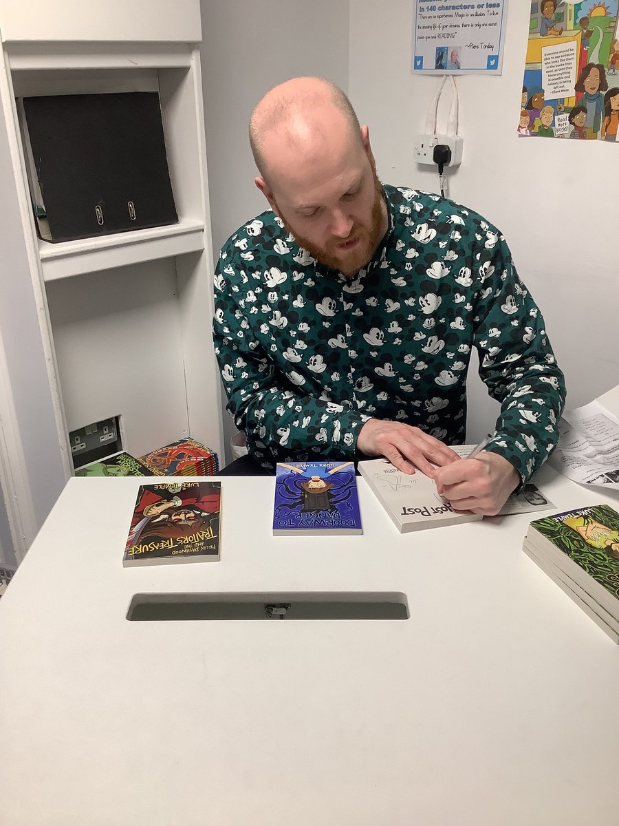 PrioryDudley's tweet image. So much going on in school this week. Last night and this evening, we are holding parent consultation meetings. Yesterday we had the author @authorLTemple delivering some workshops and today he is back doing a book signing #34of365