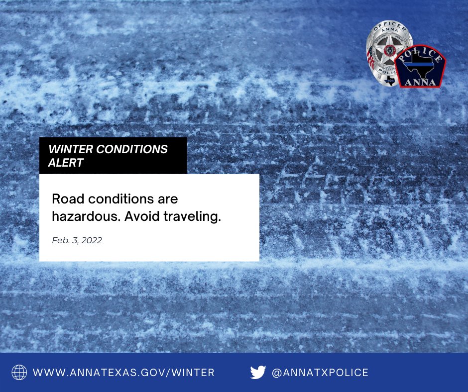 Please avoid the roads. They are in hazardous conditions and extremely dangerous to drive on.