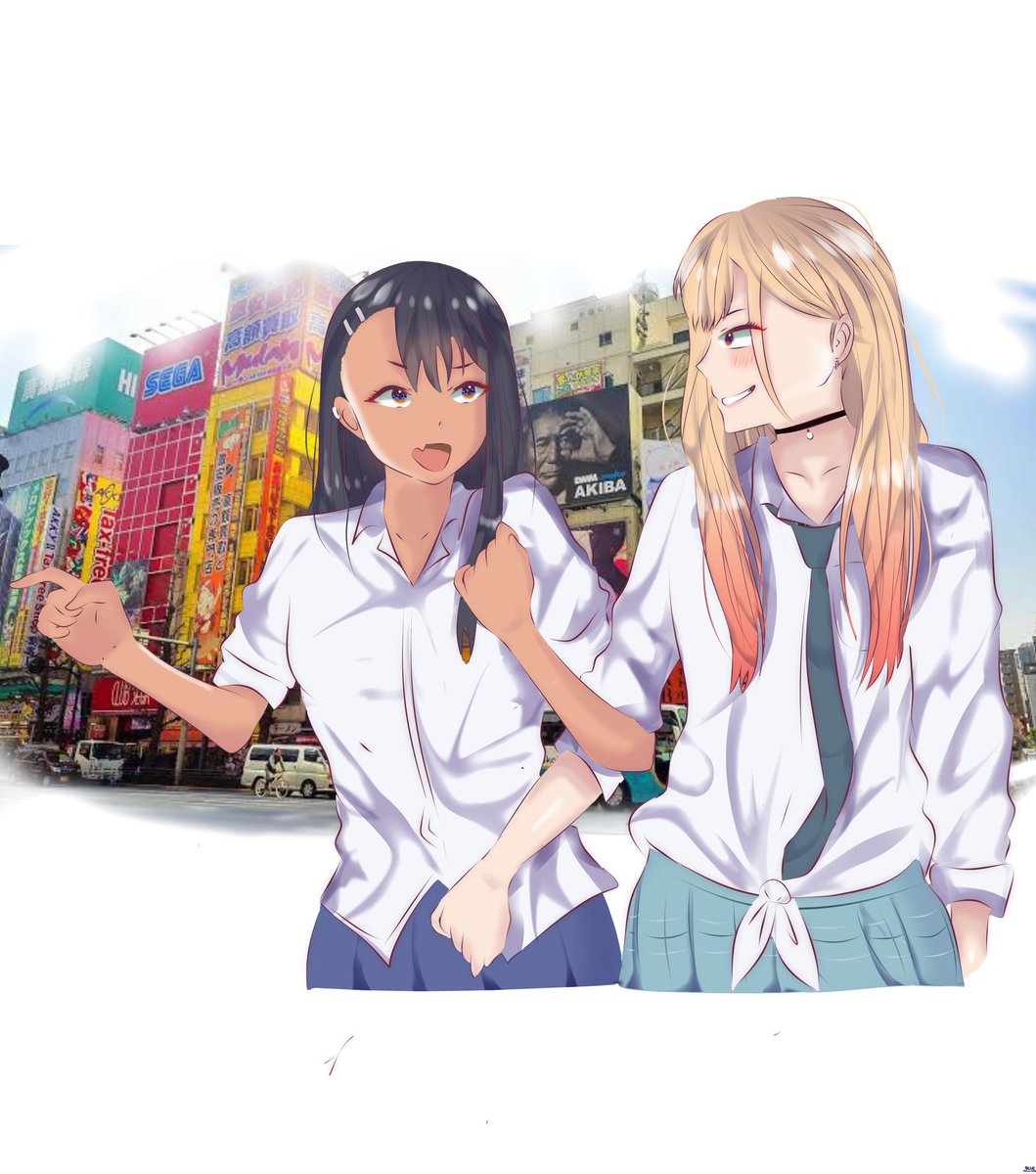 musangbiru79's tweet photo. i draw marin and nagatoro walking in akibahara

#marinkitagawa #SonoBisqueDollWaKoiWoSuru #nagatorosan #donttoywithmemissnagatoro #drawing #draw #anime #fanart #illustration #digitaldraw https://t.co/oTYtw8j8Vr