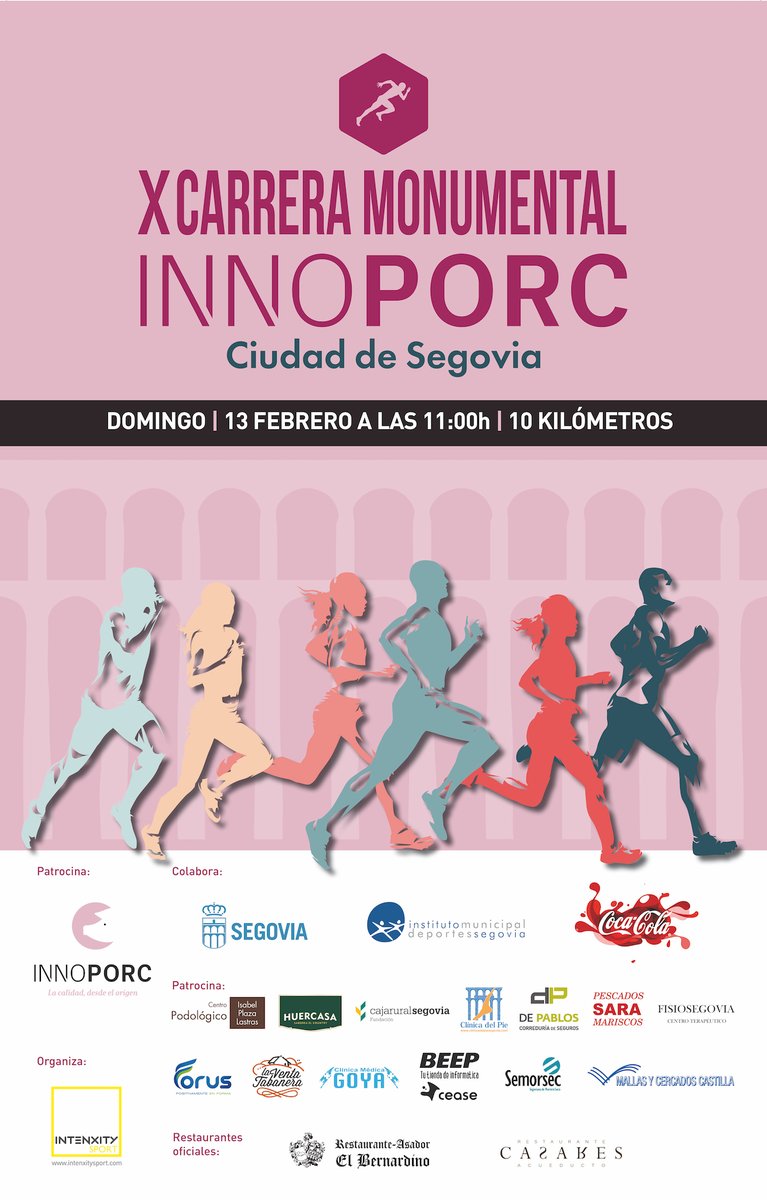 Ayuntamiento de Segovia (@segovia_es) on Twitter photo ¡Vuelve la X Carrera Monumental Ciudad de Segovia!
Una prueba de 10km que, además de ser una de las citas deportivas más esperadas, destaca también por su atractivo turístico.
Este año, a beneficio de <a href="/afasegovia/">Afasegovia</a>: bit.ly/3L5dciW
@IntenxitySport
#SegoviaEsDeporte ¡Vuelve la X Carrera Monumental Ciudad de Segovia!
Una prueba de 10km que, además de ser una de las citas deportivas más esperadas, destaca también por su atractivo turístico.
Este año, a beneficio de <a href="/afasegovia/">Afasegovia</a>: bit.ly/3L5dciW
@IntenxitySport
#SegoviaEsDeporte