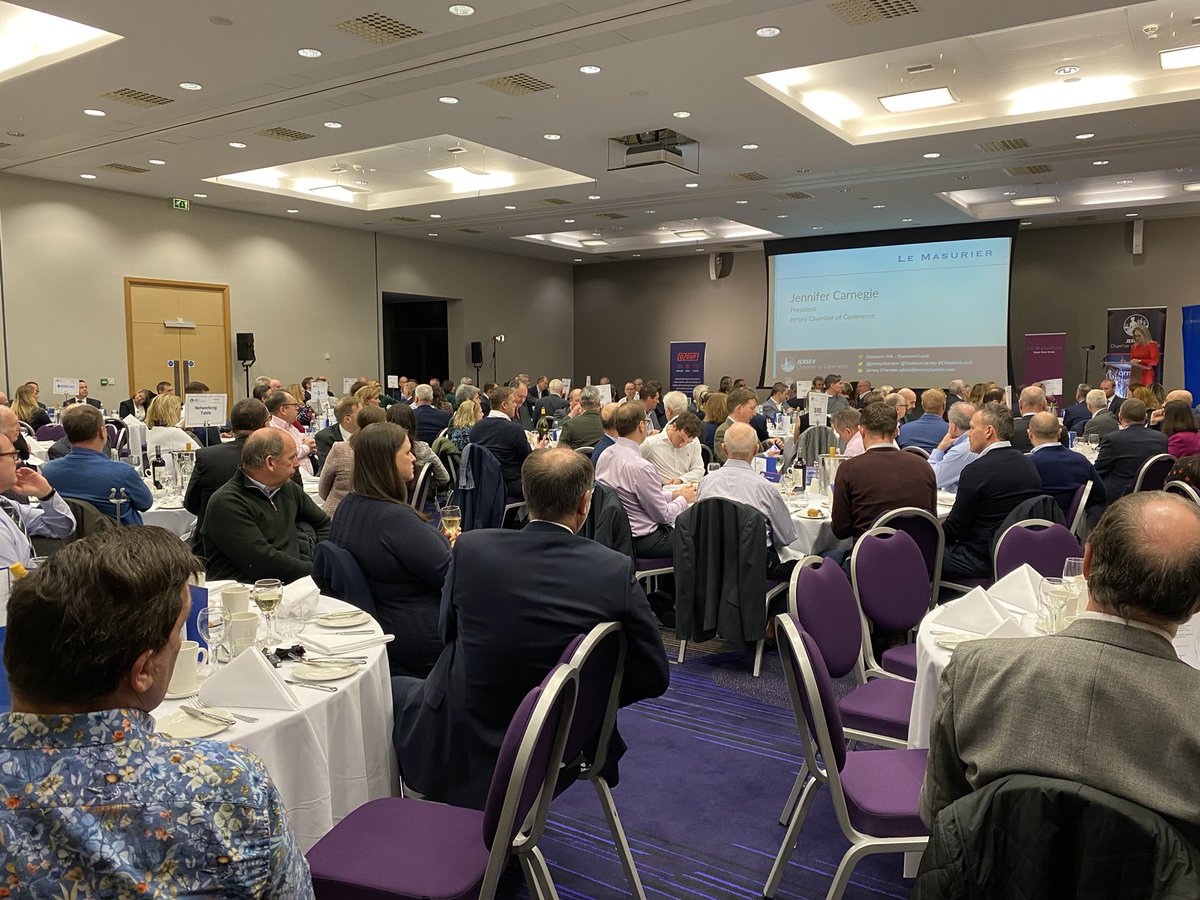 Our sold out <a href="/jerseychamber/">Jersey Chamber of Commerce</a> lunch, sponsored by @C_Le_Masurier, in full swing at <a href="/RadissonJersey/">Radisson Blu Jersey</a>. We are delighted to see so many guests in person who will hear from the Chief Minister <a href="/John_Le_Fondre/">John Le Fondre</a> shortly. <a href="/GovJersey/">Government of Jersey</a> <a href="/JenCarnegie/">Jennifer Carnegie</a> <a href="/MurrayNorton/">Murray Norton</a> #chamberlunch