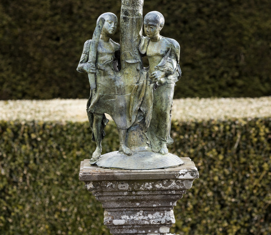 One of our many garden sculptures, Adam and Eve Leaving Paradise, was created by celebrated French artist George Jeanclos. His body of work includes a masterpiece of detailed bronze framing and textured glass at the entrance to Lille Cathedral Notre Dame de la Treille.