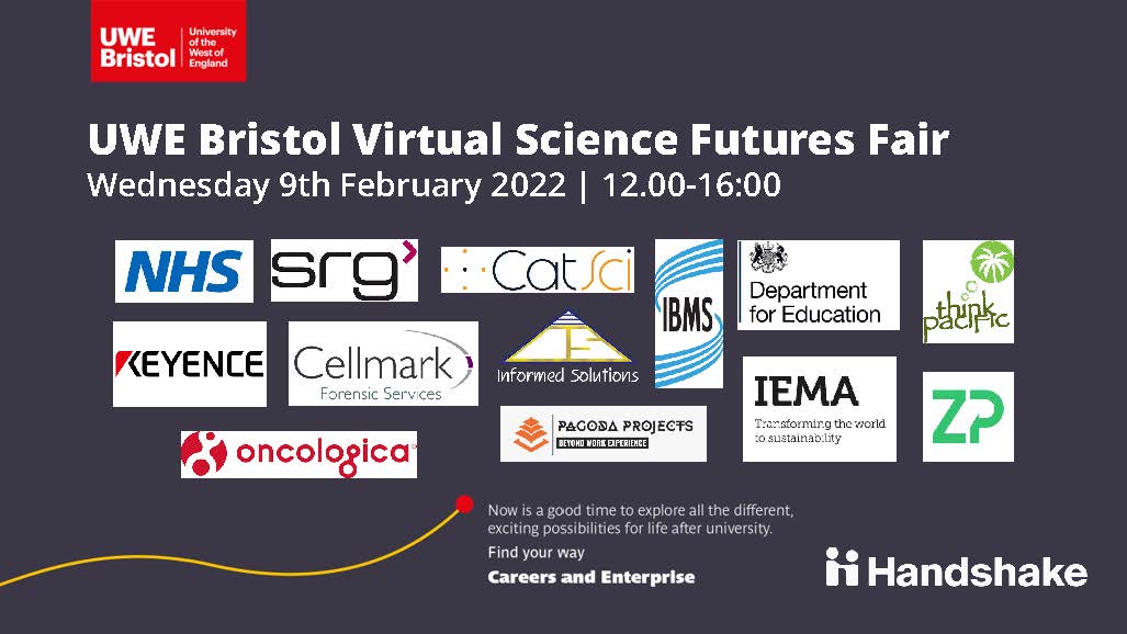 You can register for the Virtual Science Futures Fair on Weds 9th Feb here ⬇️
app.joinhandshake.co.uk/edu/career_fai… 

📅12:00-16:00 

Students of all yrs, PGRs, &amp; alumni eligible to attend

#STEM #Sciencejobs #graduatejobs  #ScienceFutures