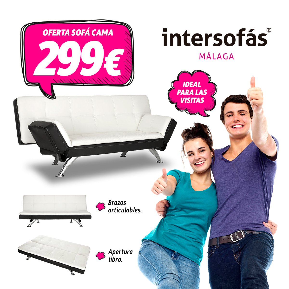 Intersofas_MLG's tweet photo. 🙋🏻‍♂️🙋‍♀️ En #Intersofás® #Málaga tenemos calidad en #Rebajas: Llévate este #sofá #cama con sistema apertura libro y brazos articulables por tan solo 299€. Más #ofertas en nuestra tienda y en https://t.co/SkV0bnv3Mh

#intersofas #malaga #malagaciudad #malagacity #malagacentro https://t.co/VdbP8ytVpn