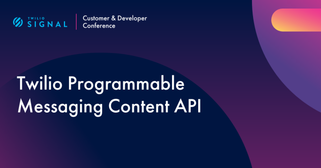 saffleck92's tweet photo. Reconfiguring code to send rich content messages across multiple channels is a waste of your time. The Twilio Content API is here to help reclaim your day with a universal API framework. #SIGNALConf https://t.co/kYdGf9HnVd https://t.co/bBAVCderi2
