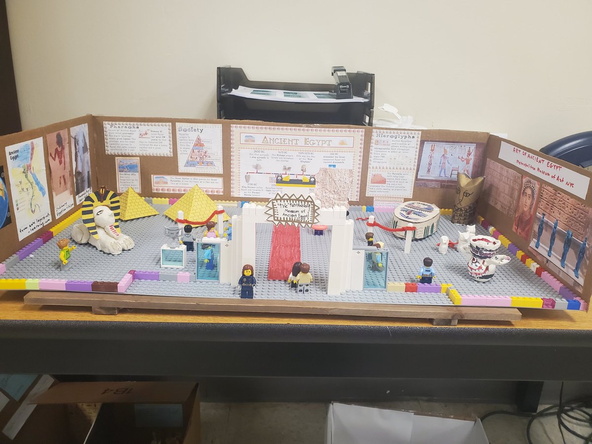 Projects created based on our ancient Egypt unit in SS. So awesome!