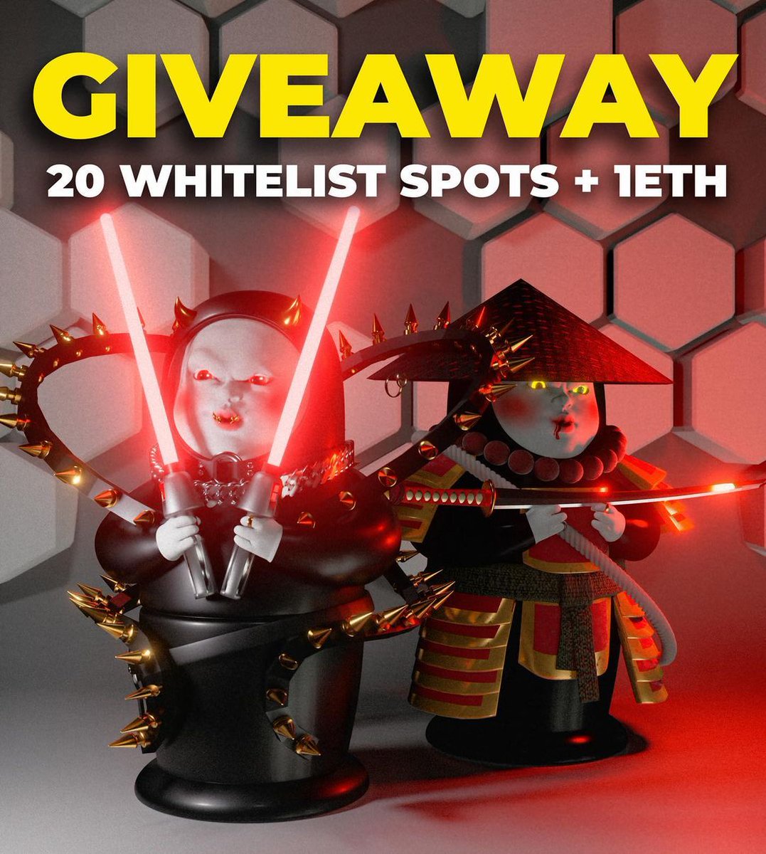 Hello #Metaverse!🤚
Big #NFTGiveaway!🤑🤑🤑
Grand Prize 1ETH+ 20 #Whitelist
Rules:
1. Be following us Twitter.
2. Join our:
discord.gg/5EsMx4uD
3. Get at least level 6 of communication in Discord .
4. Tag 3 friends!!
Results 10FEB!😍
#NFTCommunity 
#NFT