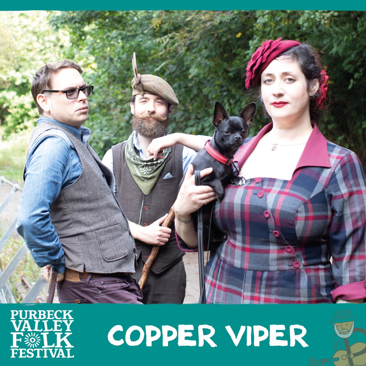 PurbeckFolk's tweet photo. It's Copper Viper! ๐
You may recognise @danaimmanuel from playing with her Stolen Band at #PVFF last year!
Copper Viperโs music marries haunting melodies and intricate vocal harmonies with searing instrumental passages - you're going to love them!
https://t.co/fdX4ESxx87 https://t.co/CcbwR1oKjI
