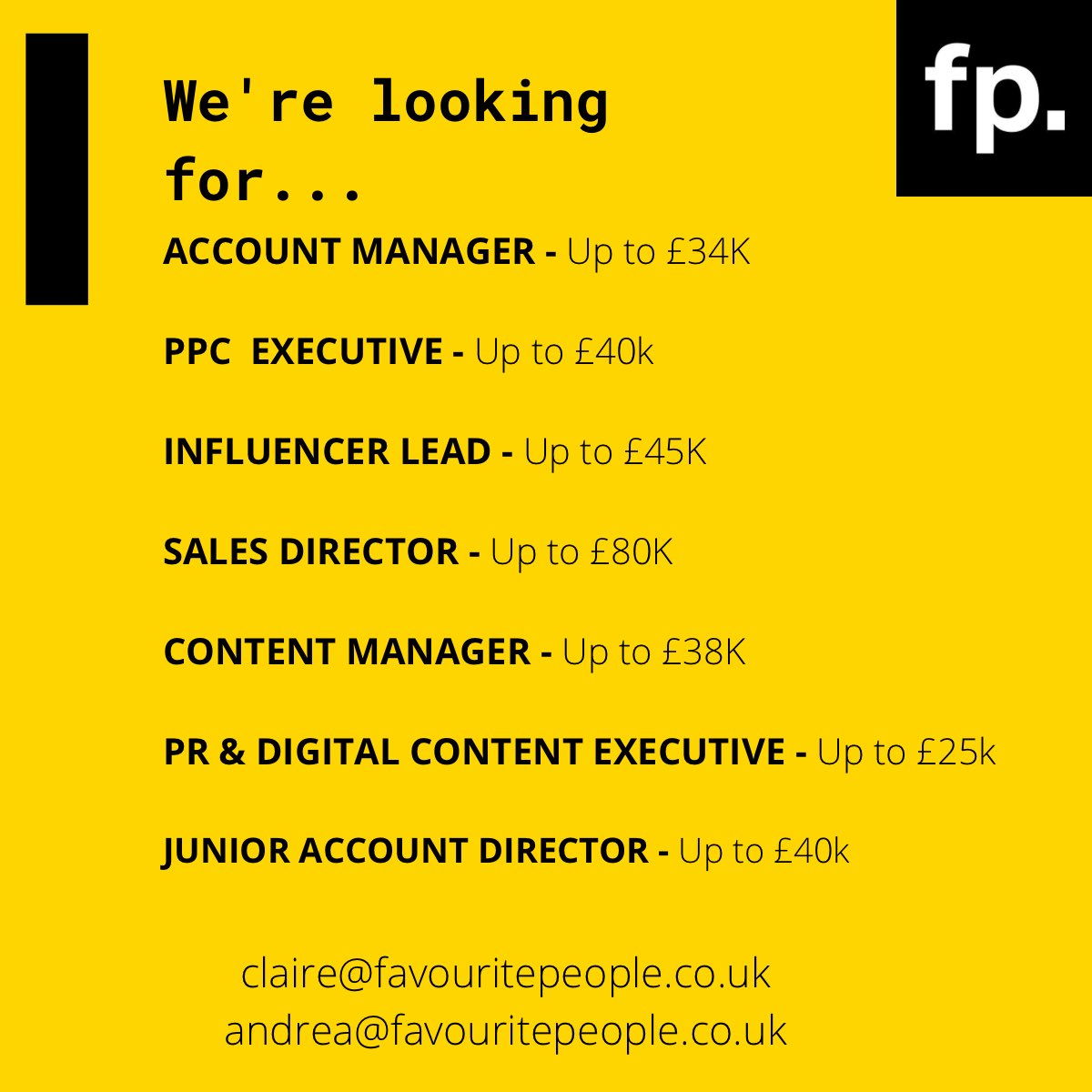 🔥Get in touch &amp; send your CV🔥