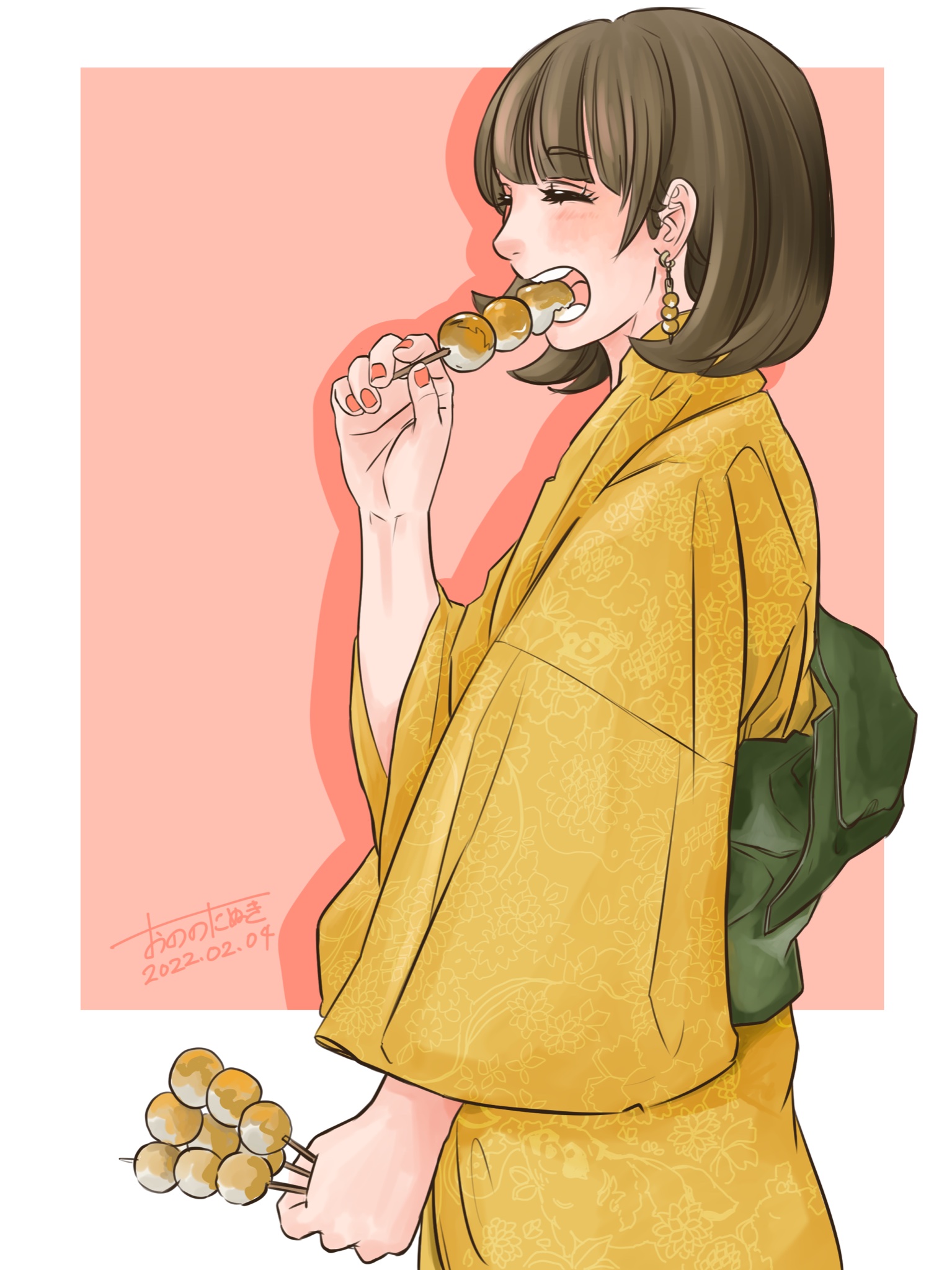 おののたぬき みたらし団子の日の絵 三色団子が好きなんですが みたらし団子見てたらすごく食べたくなりましたよ イラスト みたらし団子の日 冬の創作クラスタフォロー祭り 絵描きさんと繋がりたい みんなで楽しむtwitter展覧会 T Co