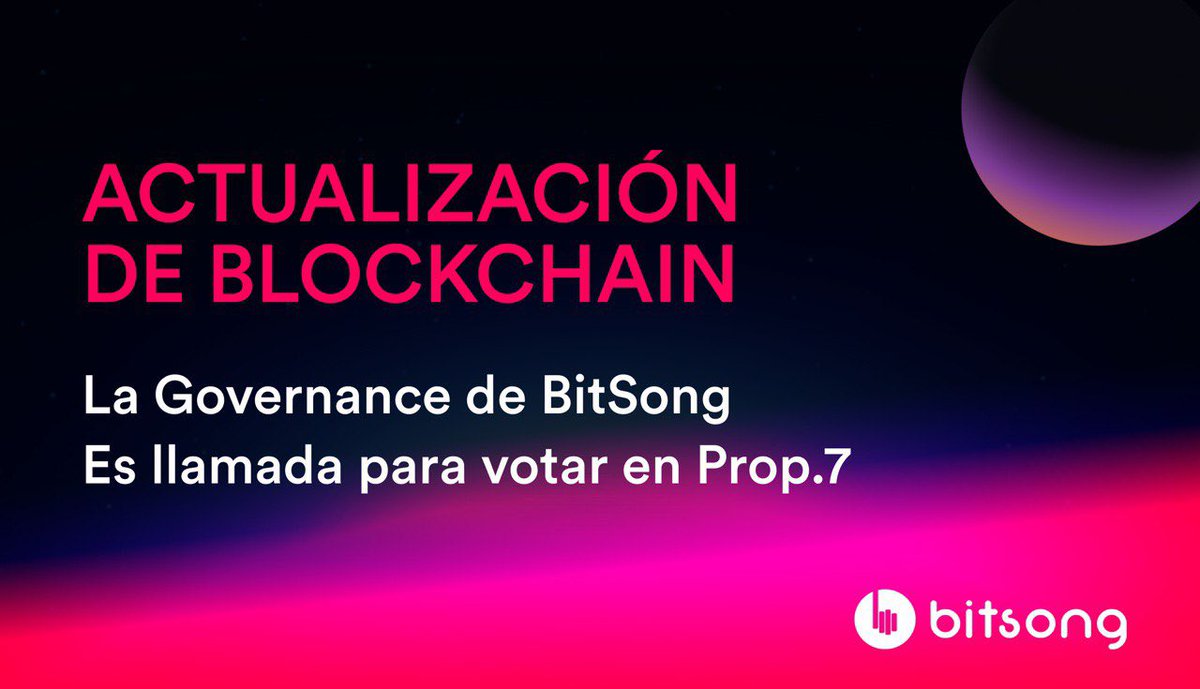 Se requiere la atención de la #Governance❗️
La prop.7 està en votacion

⚙️ La actualización incluye:

✅ Eliminar las dependencias de Chainmodules 
✅ Cosmos-sdk v0.44.5
✅ #IBC v2
✅ Habilitación Prop 5 
✅ Habilitación Prop 6 

👇 Proposal completo:
 mintscan.io/bitsong/propos…