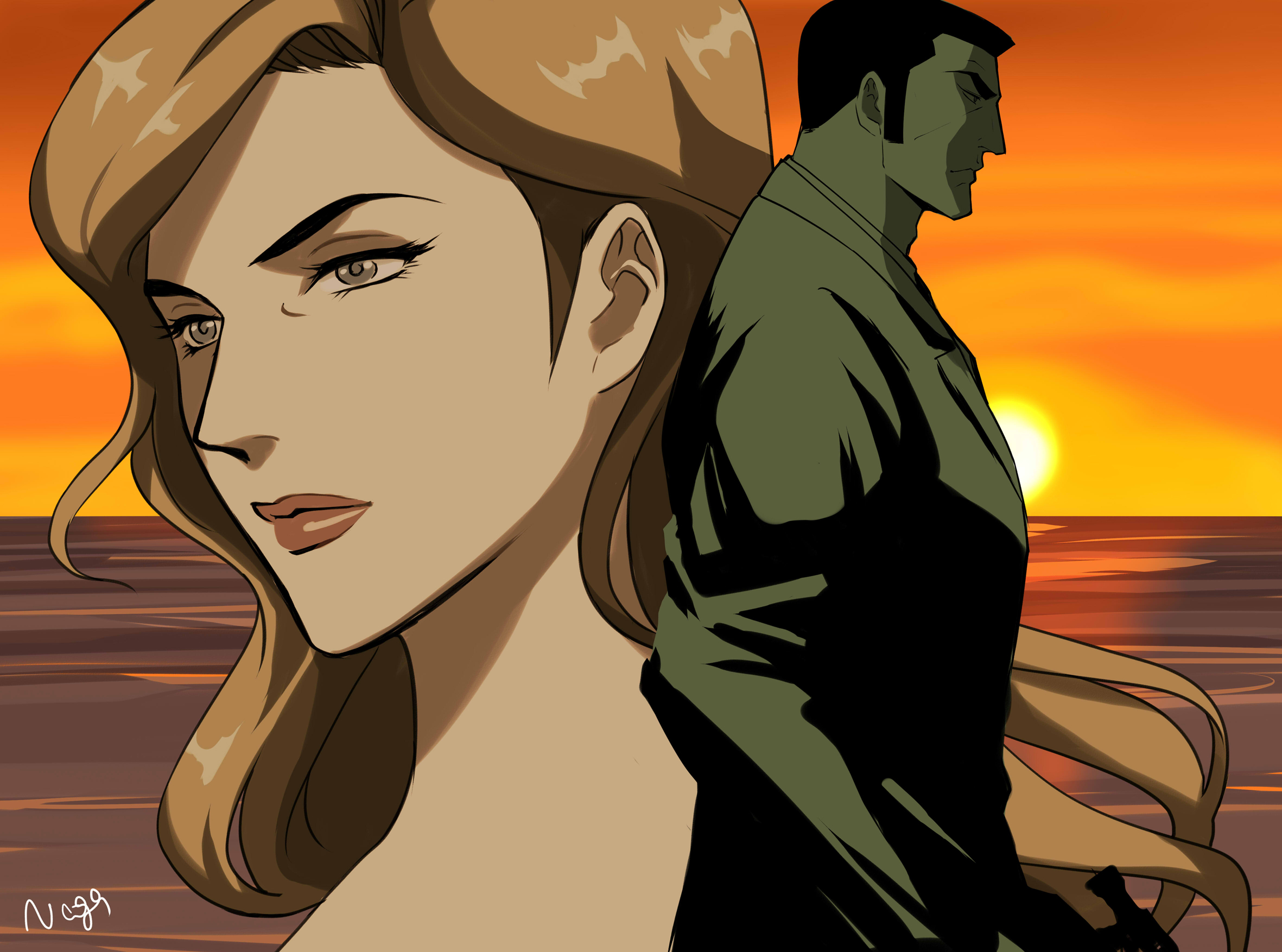 長崎 祐子 Nagasaki Yuko 今日の２ｈドローイング ゴルゴ13視聴終了 15話 海へ向かうエバ がやっぱり好き 原作 21巻 も改めて読んだらラストシーンで泣いた 死を悟った殺し屋エバが眺める日常の世界の なんと眩しくて遠いこと ゴルゴ13の女性キャラ