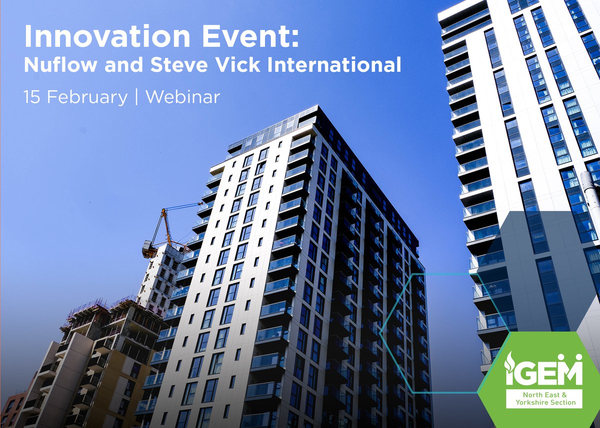 IGEM (Institution of Gas Engineers and Managers) (@igemgi) on Twitter photo On 15 February #IGEMney Section will be hosting their first #Innovation series webinar with Nuflow & <a href="/SteveVickInt/">Steve Vick</a>. Learn about gas riser remediation and innovative techniques for mains replacement and stranded mains.
Book now: bit.ly/IGEMneyiens22
#IGEMcpd On 15 February #IGEMney Section will be hosting their first #Innovation series webinar with Nuflow & <a href="/SteveVickInt/">Steve Vick</a>. Learn about gas riser remediation and innovative techniques for mains replacement and stranded mains.
Book now: bit.ly/IGEMneyiens22
#IGEMcpd