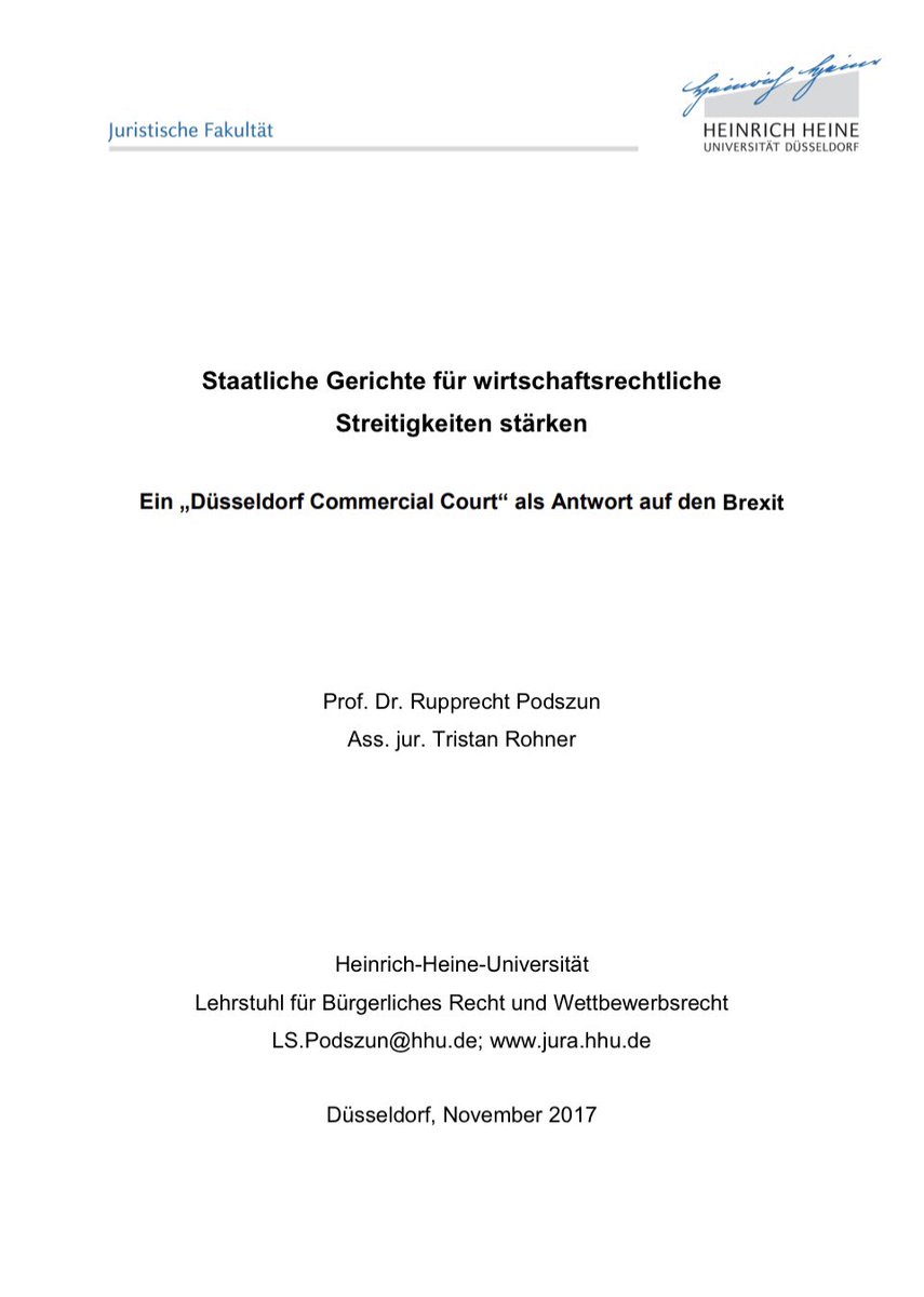 Rupprecht Podszun (@ruppe_p) on Twitter photo The Düsseldorf #CommercialCourt is here (somewhat)! In 2017, <a href="/trrohn/">Tristan Rohner</a> & me pushed for a strengthening of the public judiciary for business. It‘s great to see that @JM_NRW now establishes a special chamber for M&A-litigation with top-resources at Düsseldorf! 👏🏻 Important step! The Düsseldorf #CommercialCourt is here (somewhat)! In 2017, <a href="/trrohn/">Tristan Rohner</a> & me pushed for a strengthening of the public judiciary for business. It‘s great to see that @JM_NRW now establishes a special chamber for M&A-litigation with top-resources at Düsseldorf! 👏🏻 Important step!