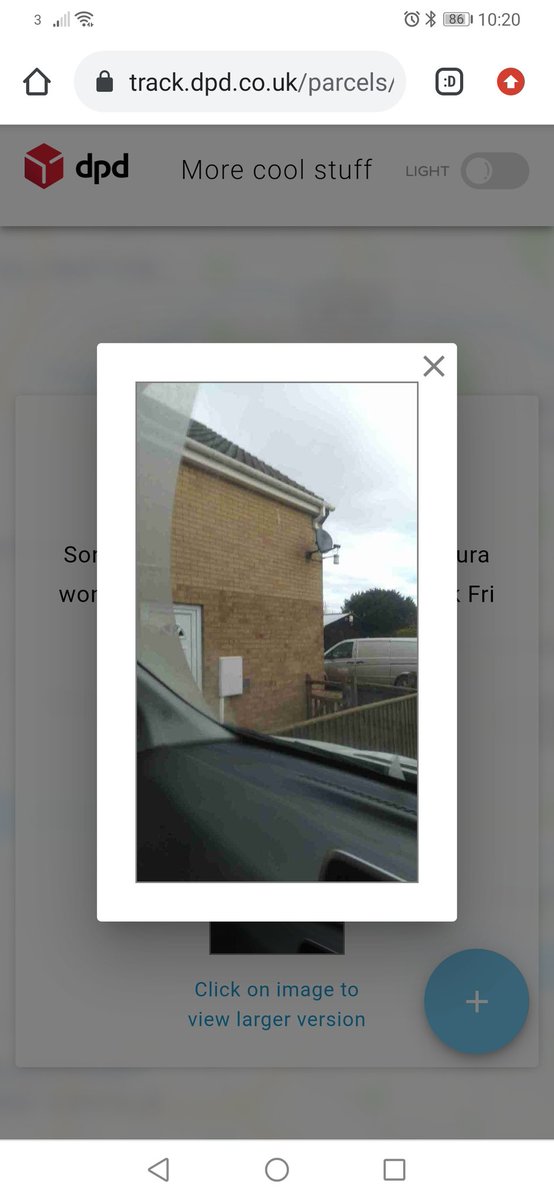 Kevin_D_Rule's tweet photo. @DPD_CustUK had a missed delivery from you this morning.  Driver took photo but couldn't of got out the van.  Someone at home. 2 ring doorbells didn't pick her up but did all other visitors https://t.co/wYSsvuChl5