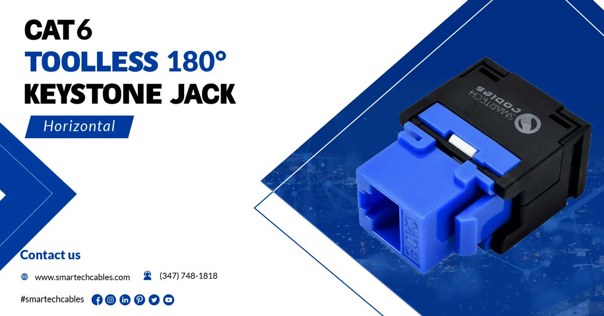 smartechcables's tweet photo. 😍Find the right product at @smartechcables. #Cat6 Tool - Less Horizontal 180 Degree UTP Keystone Jack half-blue-half-black - Amazing price
👉One stop shop
https://t.co/RMZbjxhfSL
Call us: +1 (347) 748 1818
#stc #toolless #UTP #keystoneJack #cablemanagement #freeshipping https://t.co/j4i5cynhfA