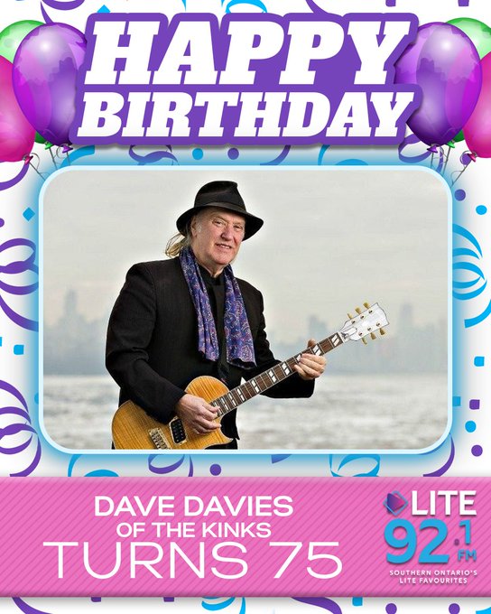 A big happy birthday shoutout goes to Dave Davies of The Kinks, who turns 75 today! 