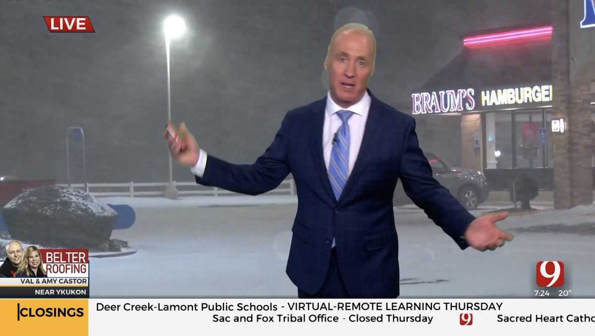 Braums_IceCream's tweet image. When the storm trackers stop at Braum’s 🌨❄️🚙