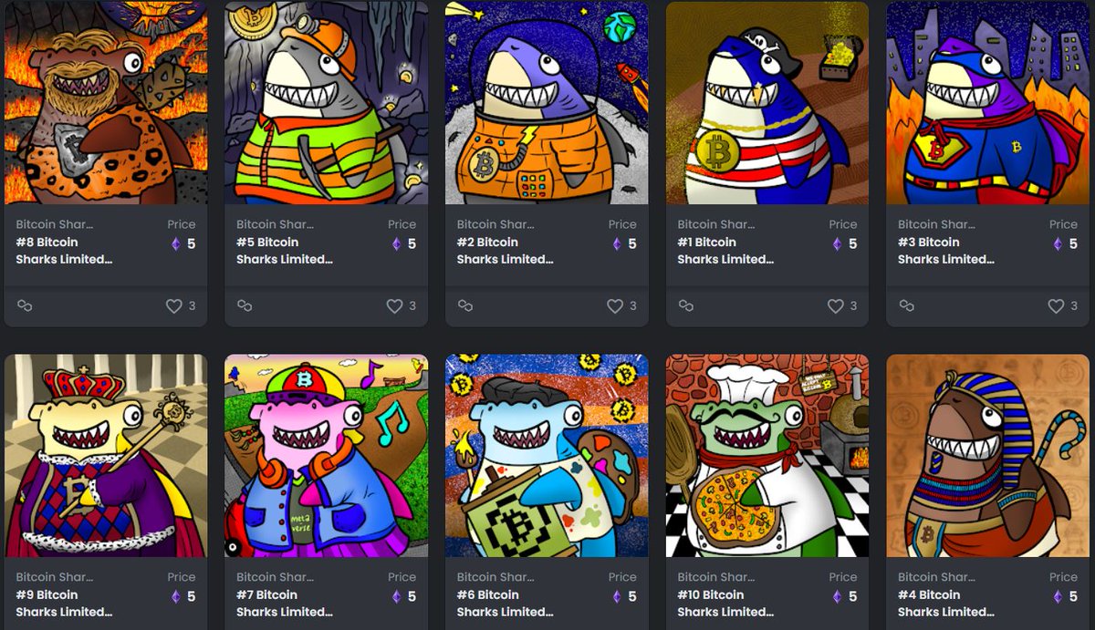 BitcoinSharks's tweet photo. #Bitcoin to the moon? 🚀🦈 The Bitcoin Sharks have landed on the moon! 🌖  Click to view our 1/1 hand drawn NFTs:
🌊https://t.co/SyrfkT93QN

🥳Celebrate crypto &amp; own a piece of NFT history! 

#openseanft #nft #nftart #nftdrop #nftcollection #NFTcollectibles  #btc #eth #ethereum https://t.co/EUixwHvy66