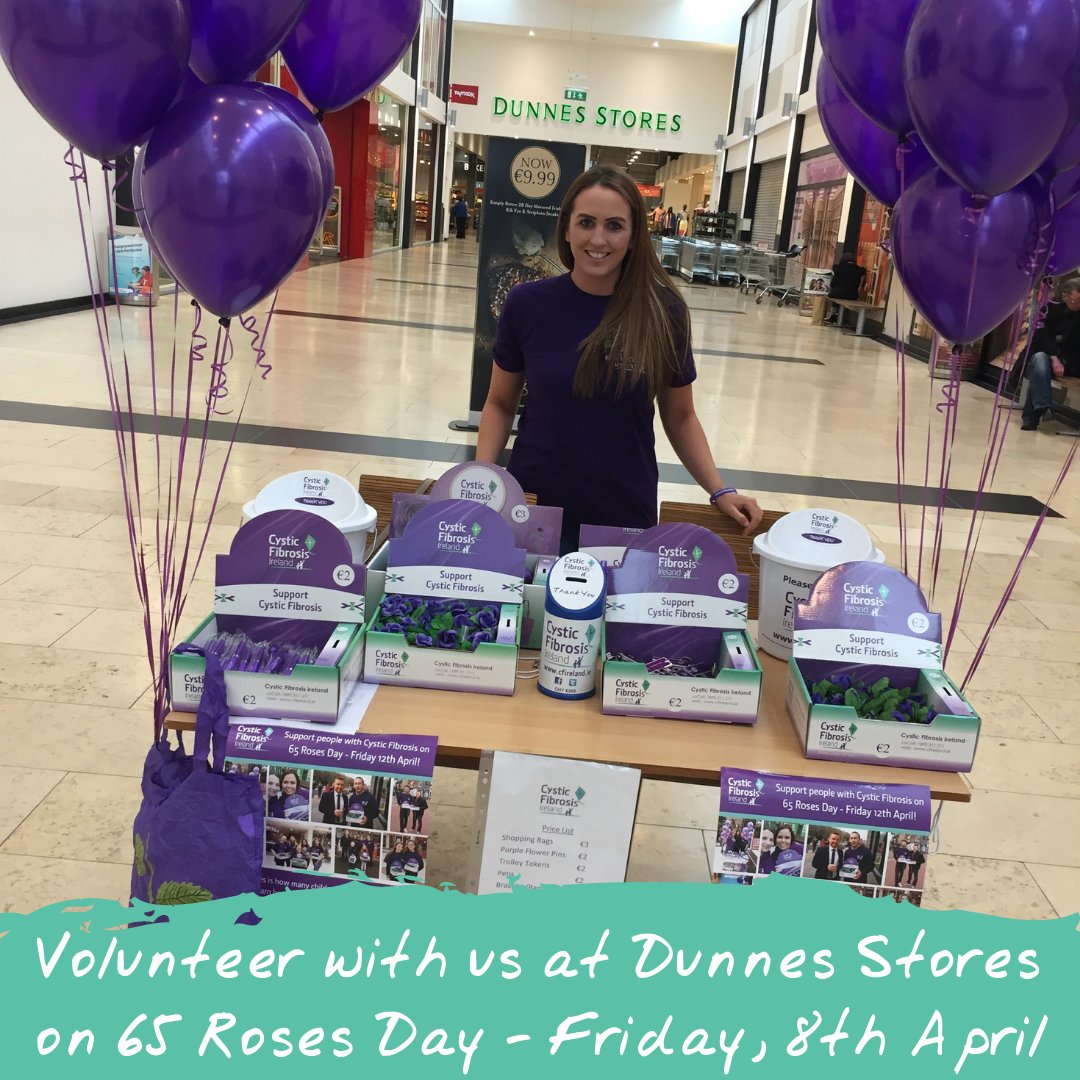 cf_ireland's tweet photo. Dunnes Stores have kindly given us permission to sell our Purple Roses in all Dunnes Stores on 65 Roses Day on Friday 8th April!

We are looking for volunteers to sell our Roses on the day. If you can help, please enter your details on our website here: https://t.co/bp8ySBykmy https://t.co/6WH1n5W7LW
