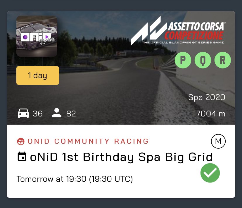SimracingGP's tweet image. 80 car grid for that one! Going to be great fun! Good luck to al involved.