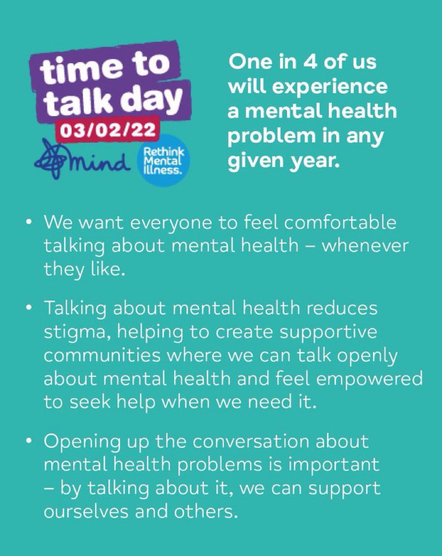 I have mental health problems. I am happy to talk anytime. I really suffer with generalised anxiety disorder #GAD and had a breakdown in September last year due to work stress.
#TimeToTalkDay2022 #Anxiety #MentalHealthMatters