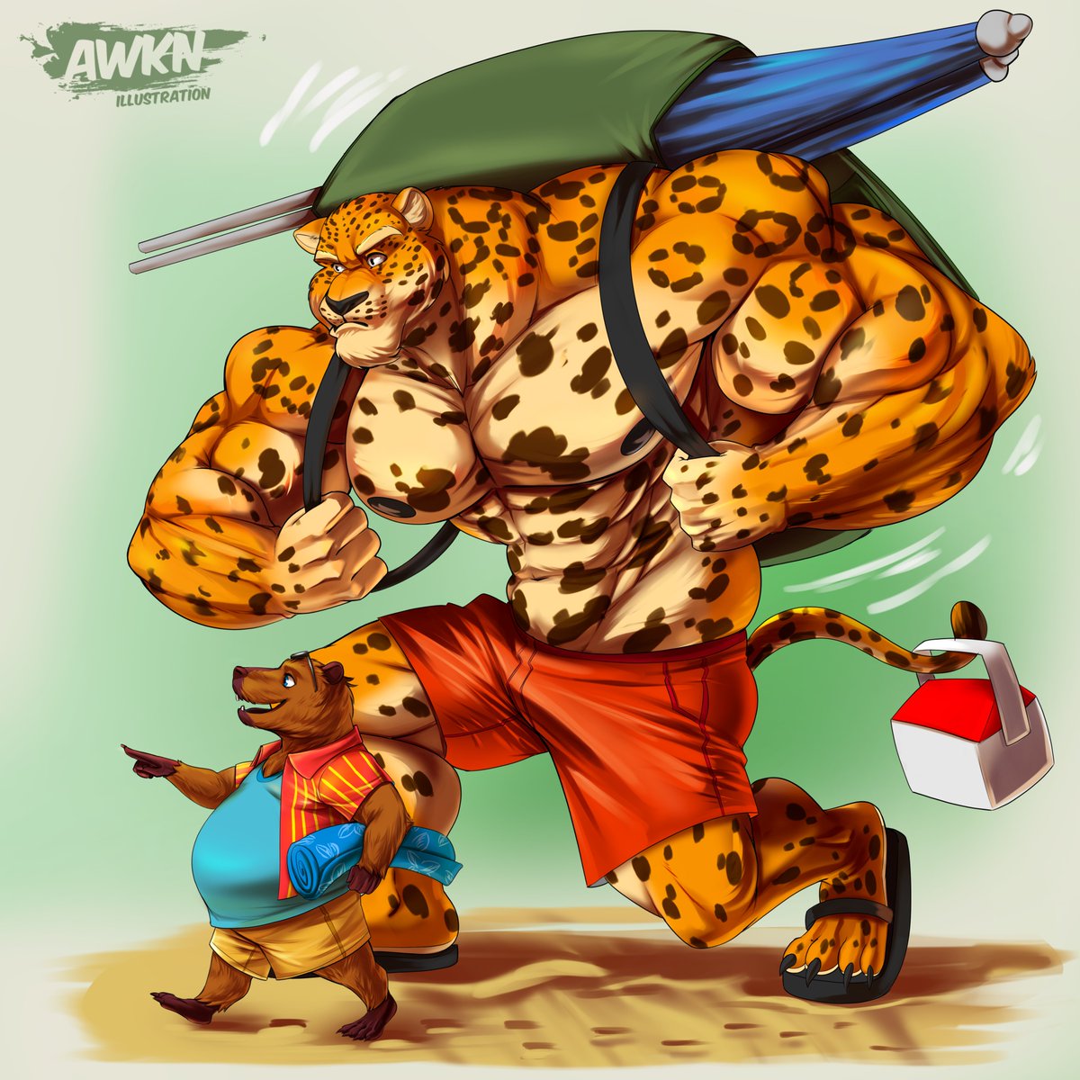 AWKN_Arts's tweet photo. 🐅A relaxin beach trip.... for some XDD💪💪

#furry #furryartwork #characterart https://t.co/h9hng8Xm8a
