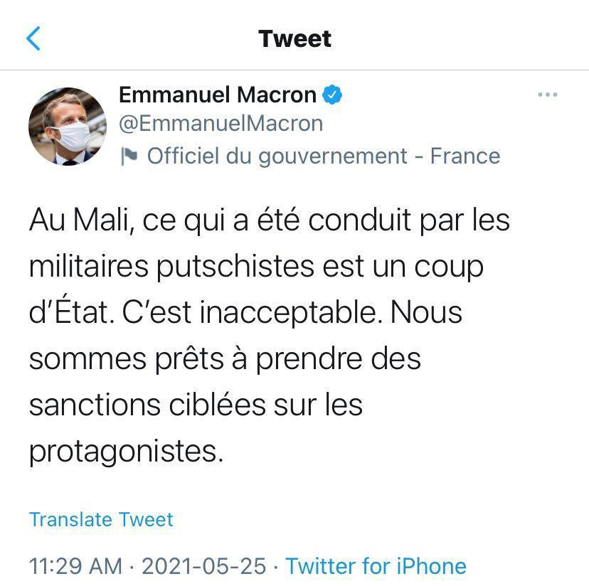 che_malien's tweet photo. bastards-hypocrites, they condemn or accept a coup depending on their interests.
#handoffmali
#standwithmali
#nomore https://t.co/CpFDre34Ul