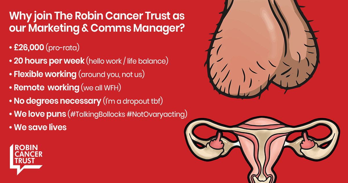 RCTcharity's tweet photo. 🚨 WE'RE HIRING! 🚨

If you're a Marketing &amp; Comms Manager (or want to be), here's some reasons you should join our small charity &amp; help make a BIG difference 👏👏

Click here to learn about our vision, mission, values, &amp; to apply: https://t.co/TSquzmOjNk

#Charity #Job #Hiring https://t.co/VPlDl4Crxf