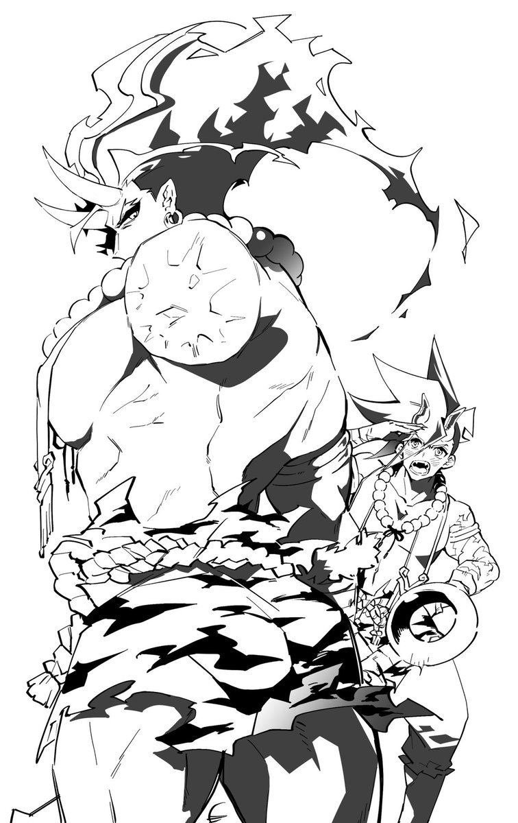 ぐるぐる適当に描いたやつから構図決めるやつだった、くれほはお尻描くの楽しいね 