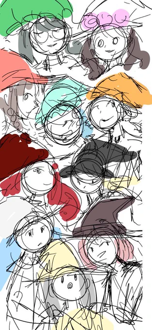 ラフとラフ2と完成の流れ
下描きの方が良かった状態を作らないようにざくざくしにてる 